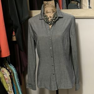Quintessential Gray blouse with silver buttons